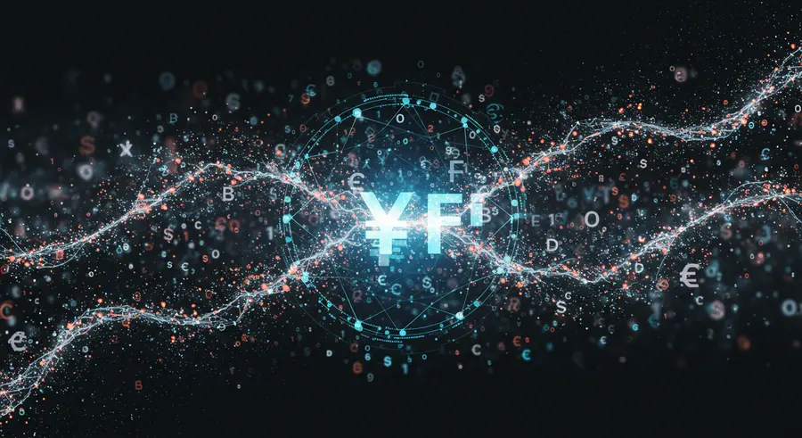 Abstract image representing blockchain nodes and financial symbols